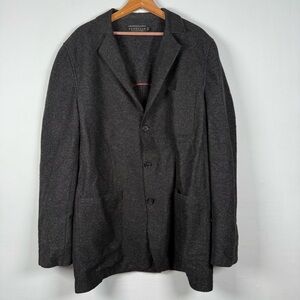 Peruvian Connection Wool/Alpaca  Charcoal Button Jacket, Size L